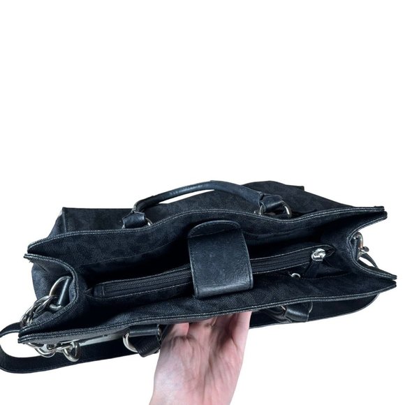 Michael Kors Black Gray MK Logo Hamilton Signature Tote Handbag Purse Authentic - Picture 2 of 16